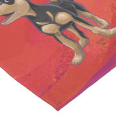 Chihuahua Weihnachten auf Rot Kurzer Tischläufer (Ecke)