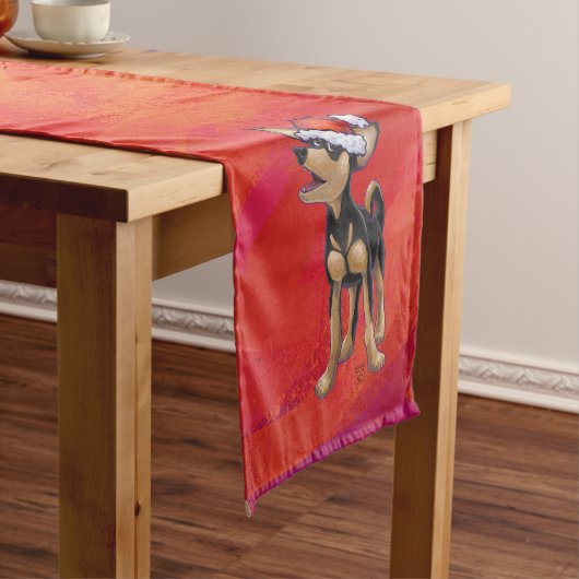 Chihuahua Weihnachten auf Rot Kurzer Tischläufer (Beispiel)