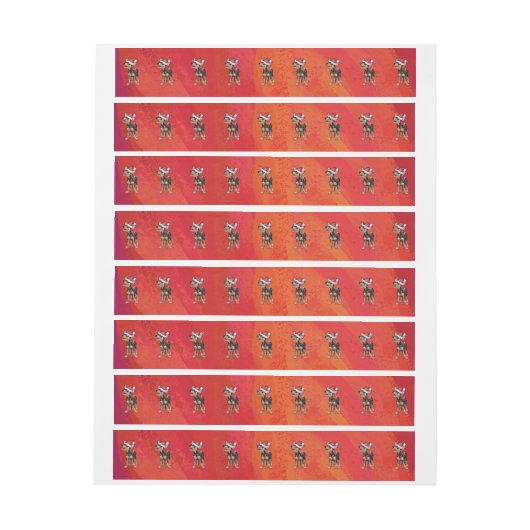 Chihuahua Weihnachten auf Rot Rundum-Adressaufkleber (Bogen)