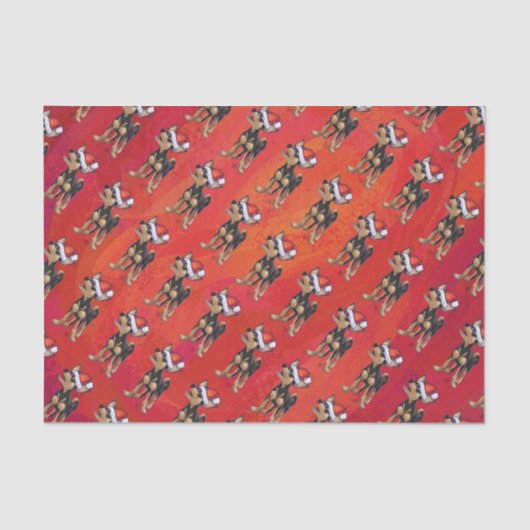 Chihuahua Weihnachten auf Rot Seidenpapier (Vorderseite)