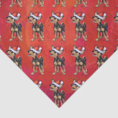 Chihuahua Weihnachten auf Rot Seidenpapier (Ausschnitt)