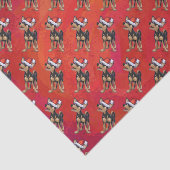 Chihuahua Weihnachten auf Rot Seidenpapier (Ausschnitt)