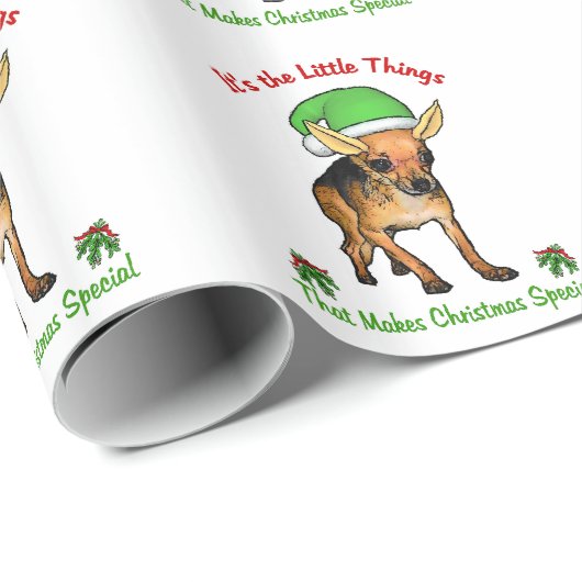 Chihuahua Weihnachten Geschenkpapier (Rolleneckpunkt)