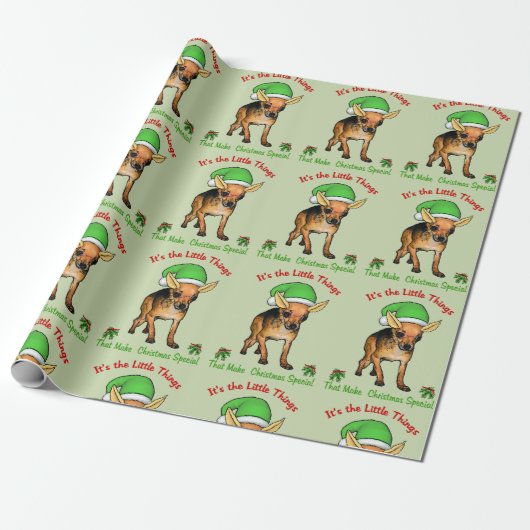Chihuahua Weihnachten Geschenkpapier (Ungerollt)