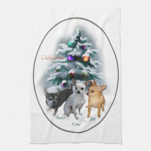 Chihuahua Weihnachten Geschirrtuch (Vertikal)