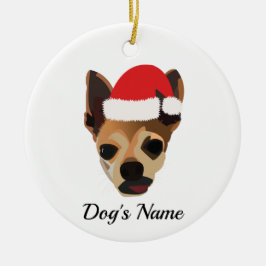 Chihuahua Weihnachten individuell anpassbar Keramik Ornament