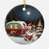 Chihuahua Weihnachten Keramik Ornament (Vorne)