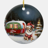 Chihuahua Weihnachten Keramik Ornament (Hinten)