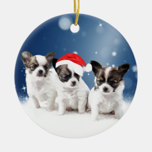 Chihuahua Weihnachten Keramik Ornament (Vorne)
