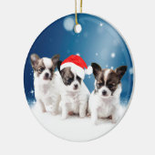 Chihuahua Weihnachten Keramik Ornament (Links)