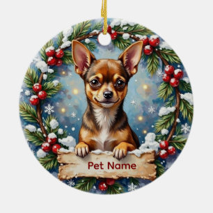 Chihuahua Weihnachten Keramik Ornament
