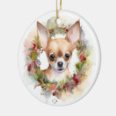 Chihuahua Weihnachten Keramik Ornament (Links)
