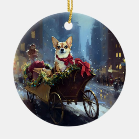 Chihuahua Weihnachten Keramik Ornament (Vorne)