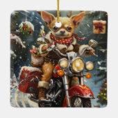 Chihuahua Weihnachten Keramikornament (Rückseite)