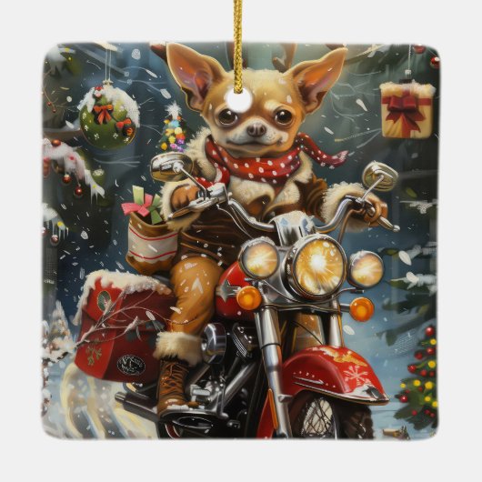 Chihuahua Weihnachten Keramikornament (Rückseite)