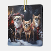 Chihuahua Weihnachten Keramikornament (Links)