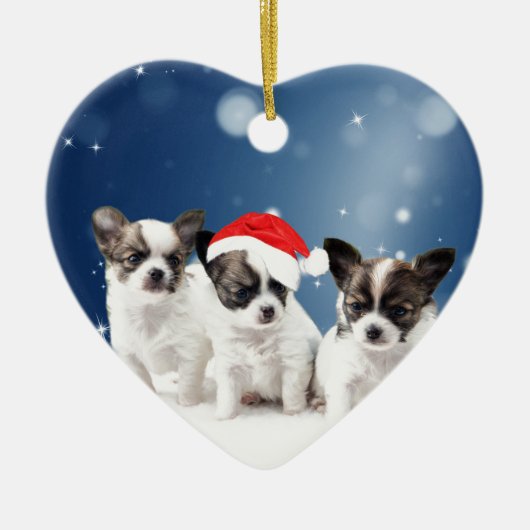 Chihuahua Weihnachten Keramikornament (Vorne)