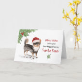 Chihuahua Weihnachten lang Haare Weihnachten Von H Karte (Gelbe Blume)