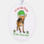 Chihuahua Weihnachten Ornament Karte (Links)