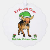 Chihuahua Weihnachten Ornament Karte (Vorderseite)