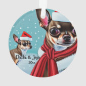 Chihuahua Weihnachten, Santa Dog Ornament (Rückseite)