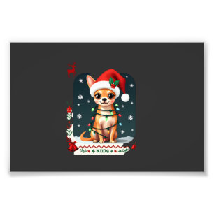 Chihuahua Weihnachten Santa hässlicher Pullover Hu Fotodruck