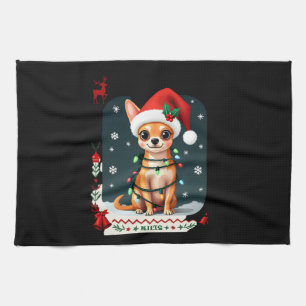 Chihuahua Weihnachten Santa hässlicher Pullover Hu Geschirrtuch