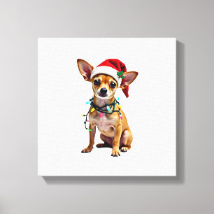 Chihuahua Weihnachten Santa hässlicher Pullover Hu Leinwanddruck