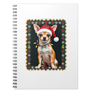 Chihuahua Weihnachten Santa hässlicher Pullover Hu Notizblock
