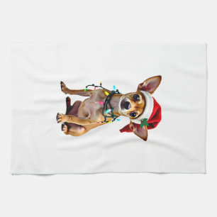 Chihuahua Weihnachten Santa hässlicher Sweater Hun Geschirrtuch