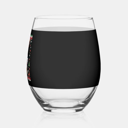 Chihuahua Weihnachten Santa hässlicher Sweater Hun Weinglas Ohne Stiel (Links)