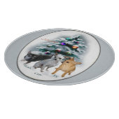 Chihuahua Weihnachten Schneidebrett (Ecke)