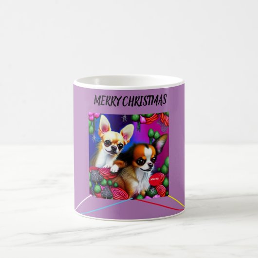 CHIHUAHUA Weihnachten Zwei Tone Tasse. Tasse (Mittel)