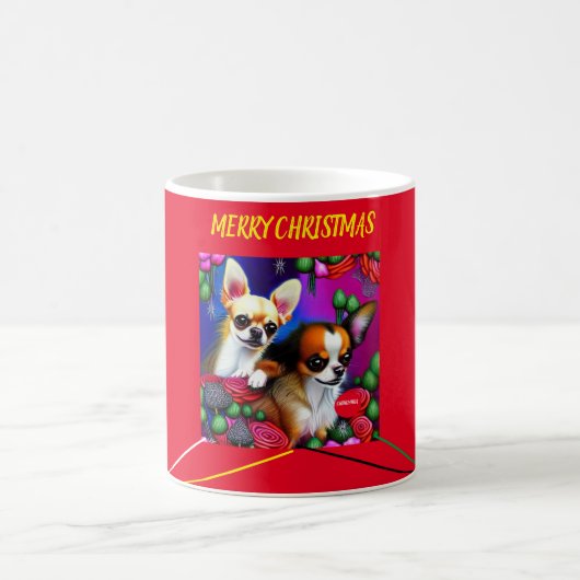 CHIHUAHUA Weihnachten Zwei Tone Tasse. Tasse (Mittel)