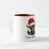 Chihuahua Weihnachten Zweifarbige Tasse (Vorderseite Links)