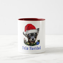 Chihuahua Weihnachten Zweifarbige Tasse