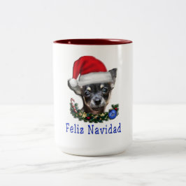 Chihuahua Weihnachten Zweifarbige Tasse