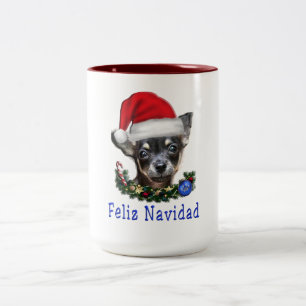 Chihuahua Weihnachten Zweifarbige Tasse