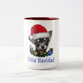 Chihuahua Weihnachten Zweifarbige Tasse