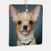 Chihuahua Weihnachts-Ornament-Platz-Foto Keramikornament (Rechts)