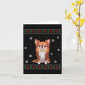 Chihuahua Weihnachts-Sweater Xmas Haustier Tier Hu Karte (Gelbe Blume)