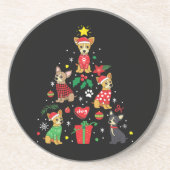 Chihuahua Weihnachtsbaum Getränkeuntersetzer (Vorne)
