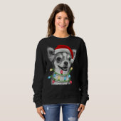 Chihuahua Weihnachtsbaum Lichter Weihnachten Weihn Sweatshirt (Vorne ganz)