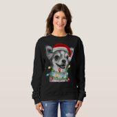 Chihuahua Weihnachtsbaum Lichter Xmas Sweatshirt (Vorne ganz)