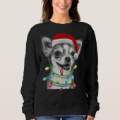 Chihuahua Weihnachtsbaum Lichter Xmas Sweatshirt (Vorderseite)
