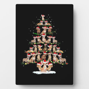 Chihuahua-Weihnachtsbaum Lustiger Tee Xmas Chihuah Fotoplatte