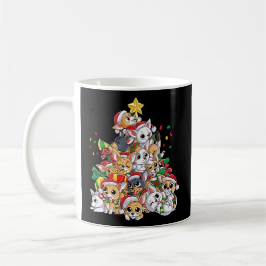 Chihuahua Weihnachtsbaum Santa Dog Lover Xmas Kaffeetasse (Links)