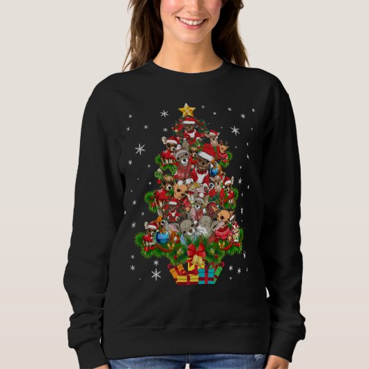 Chihuahua Weihnachtsbaum Sweatshirt (Vorderseite)