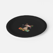 Chihuahua Weihnachtsbeleuchtung Santa Oversified T Pappteller (Schrägansicht)