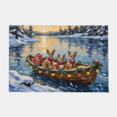 Chihuahua-Weihnachtsboot-Feiertag Fußmatte (Vorderseite)